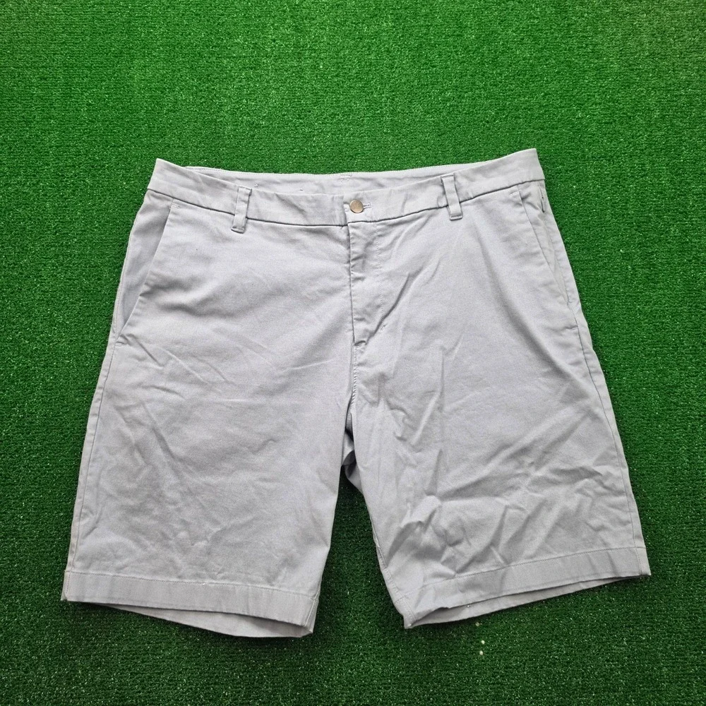 Lululemon Commission Shorts Mens 36 Slate Blue Chino Flat Front Golf Preppy